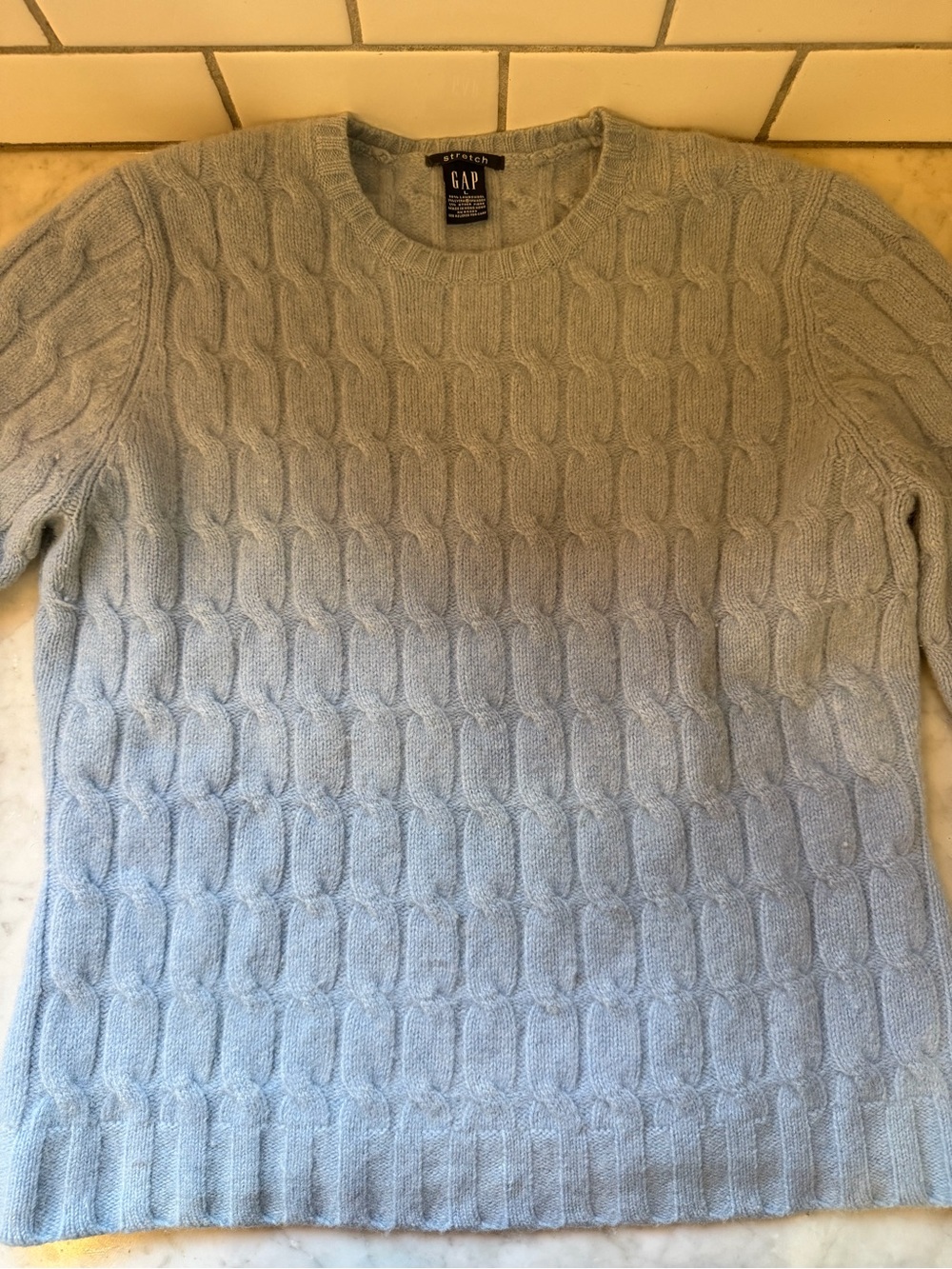 GAP Y2K Women’s Light Blue Cable Knit Sweater